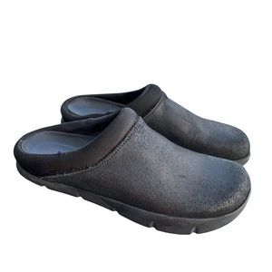 Kalso Earth Shoes Dayo Slip On Open Back Black Noir Leather